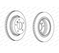 FERODO Brake Disc | DDF1073C | Rear | for BMW:3 97>05 | OE-Matching Quality | Smooth & Quiet Braking