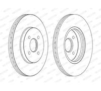 FERODO Brake Disc | DDF1195C | Front | for FORD:FOCUS I 98>09 | OE-Matching Quality | Smooth & Quiet Braking