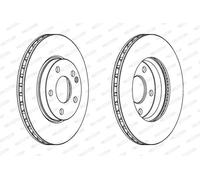 2x FERODO DDF1220C Brake Discs Front Fits Mercedes A-Class B-Class Sports Tourer