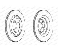 2x FERODO DDF1240C Brake Discs Rear Axle Braking For Audi A6 C6 Avant Allroad C6