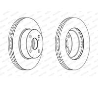 2x FERODO DDF1294C Brake Discs Front Axle Fits Toyota Corolla Saloon Estate