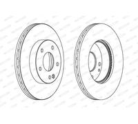 2x Brake disc Vented DDF1363C FERODO for MERCEDES-BENZ VANEO