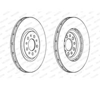 2x Brake disc Vented DDF1453C FERODO for ALFA ROMEO JEEP