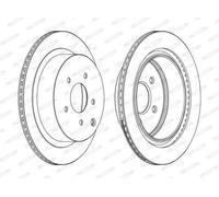2x Brake disc Vented DDF1506C FERODO for INFINITI NISSAN