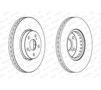 2x Brake disc Vented DDF1575C FERODO for TOYOTA CELICA Convertible AVENSIS
