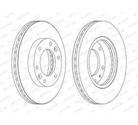 2x FERODO DDF1612C Brake Discs Front Axle Braking Fits Kia Sedona MK2 Hyundai