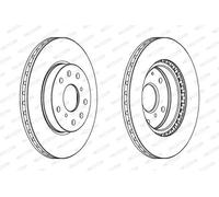 2x FERODO DDF1620C Brake Discs Front Fits Fiat Sedici Suzuki SX4 Saloon Vitara