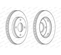 2x Brake disc Vented DDF1621C FERODO for SMART MITSUBISHI