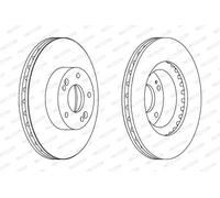 2x Brake disc Vented DDF1630C FERODO for HYUNDAI KIA