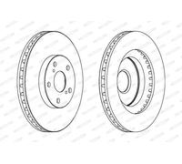 2x Brake disc Vented DDF1646C FERODO for TOYOTA LEXUS