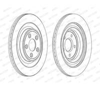 2x FERODO DDF1703C Brake Discs Rear For Daimler Daimler XJ Super Eight Jaguar XJ
