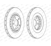 2x Brake disc Vented DDF1727C FERODO for RENAULT LATITUDE LAGUNA III CLIO IV