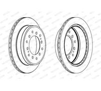 2x Brake disc Vented DDF1743C FERODO for TOYOTA LAND CRUISER PRADO LAND CRUISER