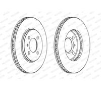 2x Brake disc Vented DDF182C FERODO for BMW ALPINA