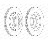 2x Brake disc Vented DDF1887C FERODO for AUDI VW