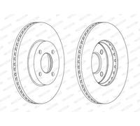 2x Brake disc Vented DDF2068C FERODO for BMW NISSAN
