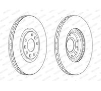 2x Brake disc Vented DDF2237C FERODO for PEUGEOT RCZ