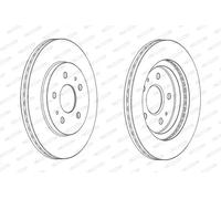 2x Brake disc Vented DDF2247C FERODO for DAIHATSU TERIOS