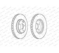 2x Brake disc Vented DDF2460C FERODO for MERCEDES-BENZ INFINITI