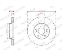 2x Brake disc Vented DDF2574 FERODO for HONDA ACCORD VII ACCORD VII Tourer