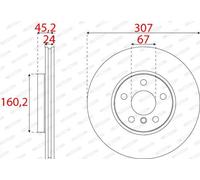 2x Brake disc Vented DDF2637C FERODO for MINI BMW