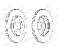2x FERODO Brake Discs Front For BMW 2 Active Tourer Mini Mini Convertible