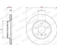 2x Brake disc Vented DDF2769C FERODO for BMW i3