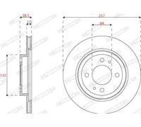 2x Brake disc Vented DDF2815C FERODO for PEUGEOT CITROËN MITSUBISHI