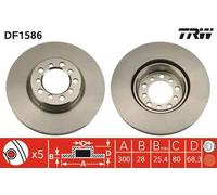 2x Brake disc Vented DF1586 TRW for MERCEDES-BENZ S-CLASS S-CLASS Coupe