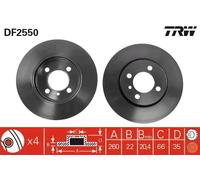 TRW DF2550 Brake disc