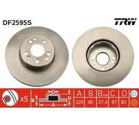 TRW Brake Disc DF2595S Vented for Mercedes-Benz S-Class