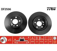TRW Brake Disc DF2596 – Vented, 2x – for MERCEDES-BENZ S-Class (C140/W140, Coupe/Sedan)