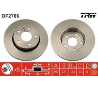 TRW Brake Disc DF2766 / NTC8780 – Front Vented for Land Rover Range Rover Mk II