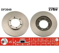2x Brake disc Vented DF3049 TRW for OPEL ISUZU