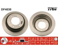 TRW Brake Disc DF4030 - Vented - Pair for Isuzu Trooper III, Opel Frontera