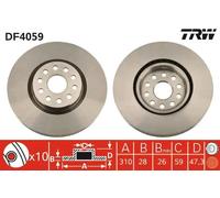 2x BRAKE DISC DF4059 FOR ALFA ROMEO LANCIA 841N.000/M.000/H.000/G.000 2.4L 5cyl