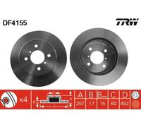 TRW DF4155 Brake Disc for SUZUKI