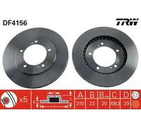 TRW Brake disc DF4156 310 22 5 140 Vented Painted SUZUKI: Grand Vitara 2 SUV, Grand Vitara 1 SUV, Vitara I Off-Road