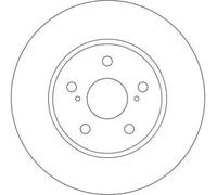 2x Brake disc Vented DF4204 TRW for TOYOTA LEXUS