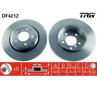 2x Brake disc Vented DF4212 TRW for BMW 3 3 Touring 3 Coupe 3 Convertible