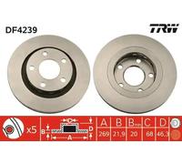 2x Brake disc Vented DF4239 TRW for AUDI A8 D2 A6 C5 A6 C5 Avant