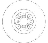 2x Brake disc Vented DF4258S TRW for AUDI SEAT