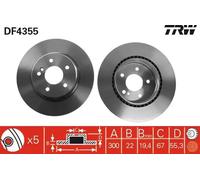 TRW Brake Disc DF4355 – Vented – for MERCEDES-BENZ S-Class, E-Class, C-Class, CLK