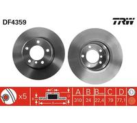 TRW Brake disc Vented DF4359 Brake rotor,Brake discs BMW,5 Limousine (E60),5 Touring (E61)