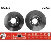 TRW Brake Disc DF4449 - Vented for BMW 1 Series (E81/E87/E88)