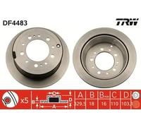 2x Brake disc Vented DF4483 TRW for TOYOTA LEXUS