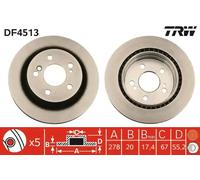 2x Brake disc Vented DF4513 TRW for MERCEDES-BENZ 124 T-Model E-CLASS T-Model