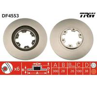 TRW Vented Brake Discs DF4553 for Nissan and Infiniti (VQ35DE 3.5L, VG33E 3.3L) 2x