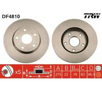 TRW Brake Disc DF4810 - Fits TOYOTA Corolla/Auris - Vented