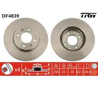 TRW DF4839 Brake Disc for HYUNDAI,HYUNDAI (BEIJING),KIA,KIA (DYK)